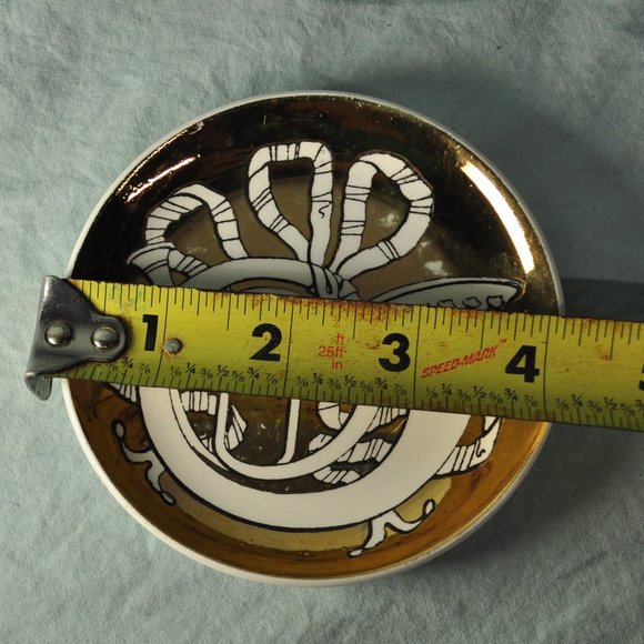 french horn vintage Musicalia Bonwit Teller plates gold coaster (w1176) - Picture 2 of 4